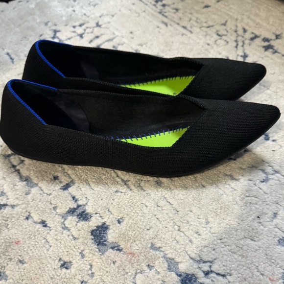 Rothy's Black Flats with Blue Accents - Picture 6 of 10
